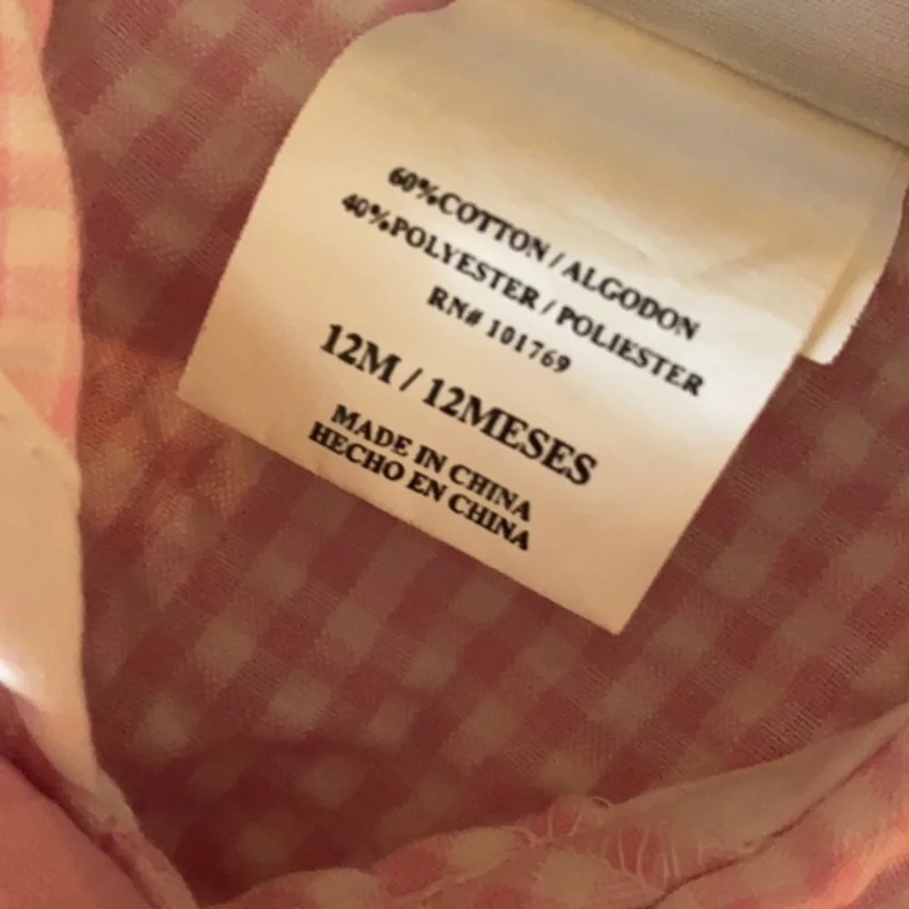 Good Lad Pink Gingham Seersucker Sailor Dress Baby Girls 12M